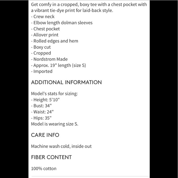 NEW! Abound Pink Tye Dye Cropped Tee S - Picture 3 of 7